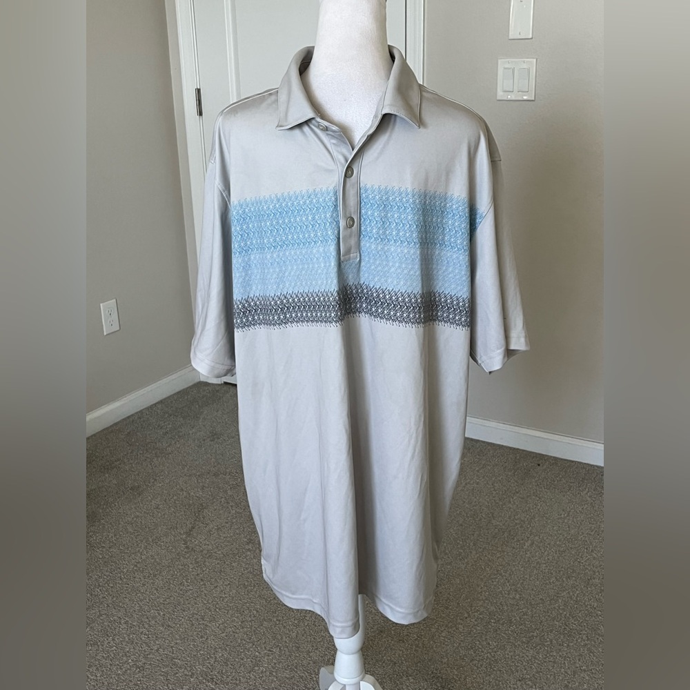 NWT Walter Hagen Mens Gray P11 Clubs Chest Golf Polo Shirt Size XL